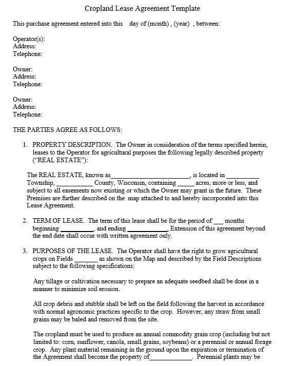 12 Free Sample Professional Farm Land Lease Agreement Templates 