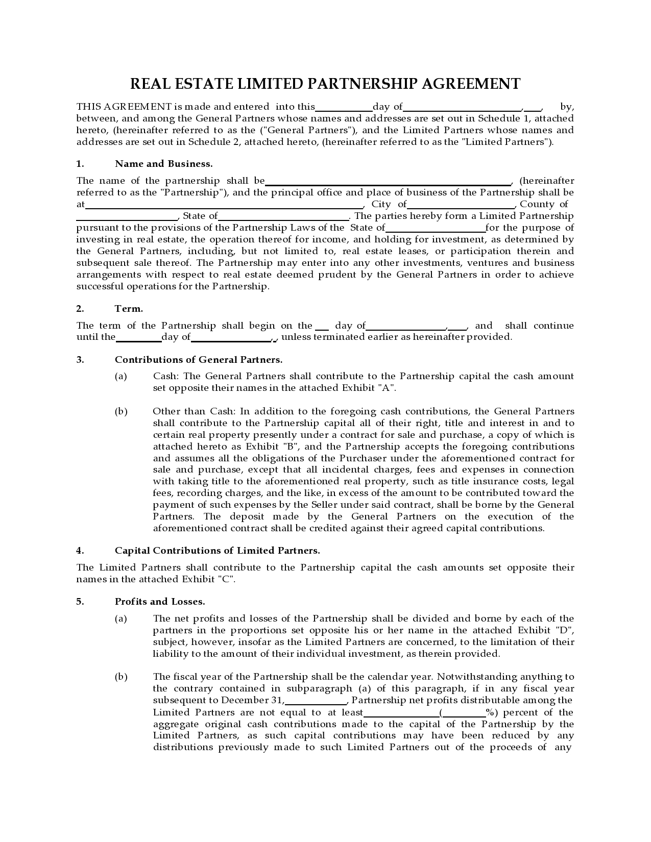 30 Best Real Estate Partnership Agreement Templates Word 