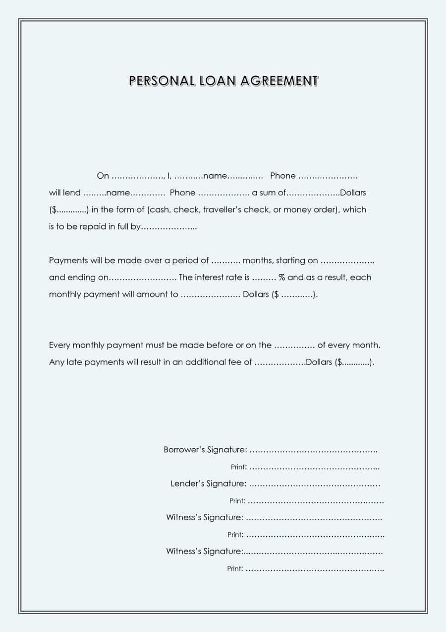 30 Personal Loan Agreement Between Friends Tate Publishing News