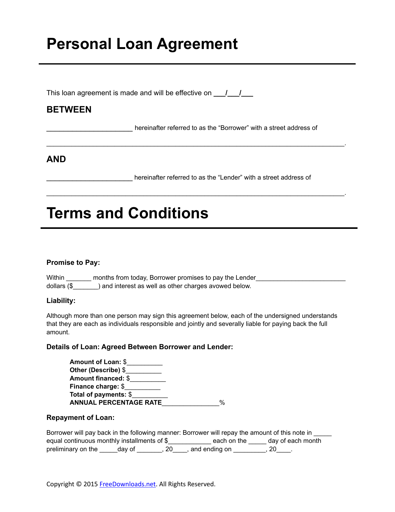 40 Free Loan Agreement Templates Word Pdf Template Lab Free 