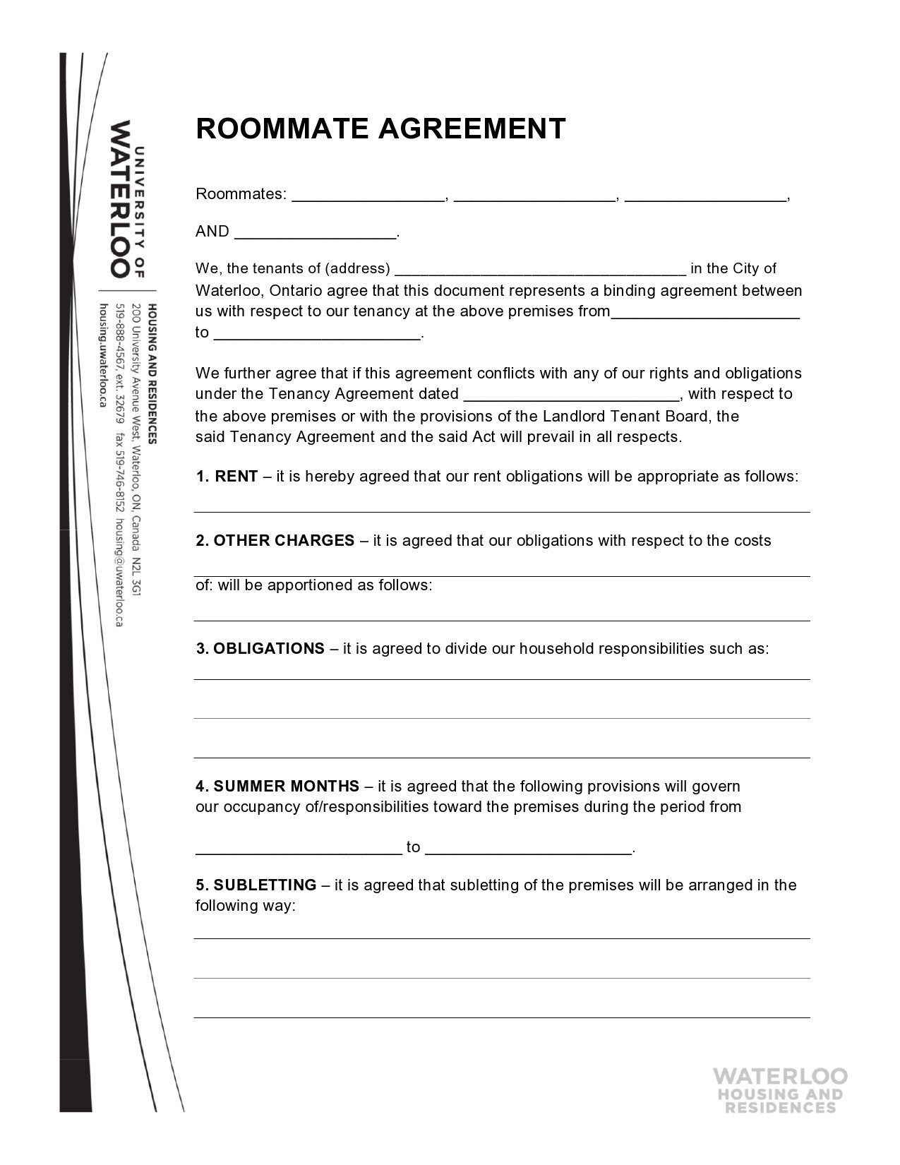 40 Free Roommate Agreement Templates Forms Word PDF Worksheets 