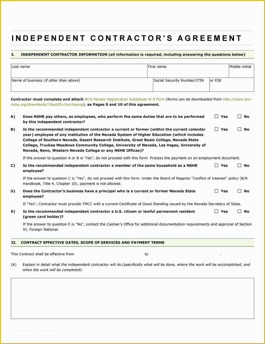 46 Free Contractor Agreement Template Heritagechristiancollege