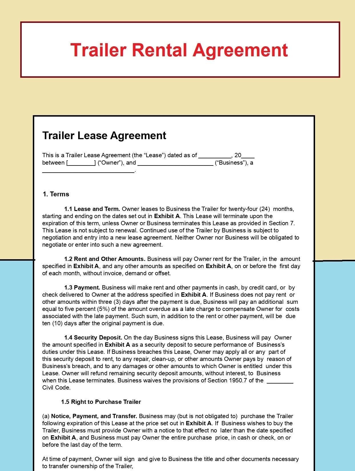 Amazon Trailer Interchange Agreement Definition Sample Doc Template 