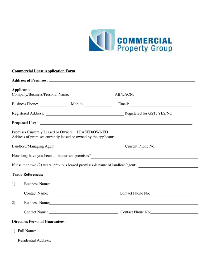 Blank Printable Commercial Lease Agreement
