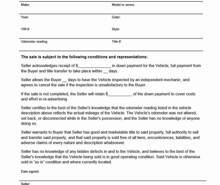 Car Payment Contract Template Awesome 42 Printable Vehicle Purchase