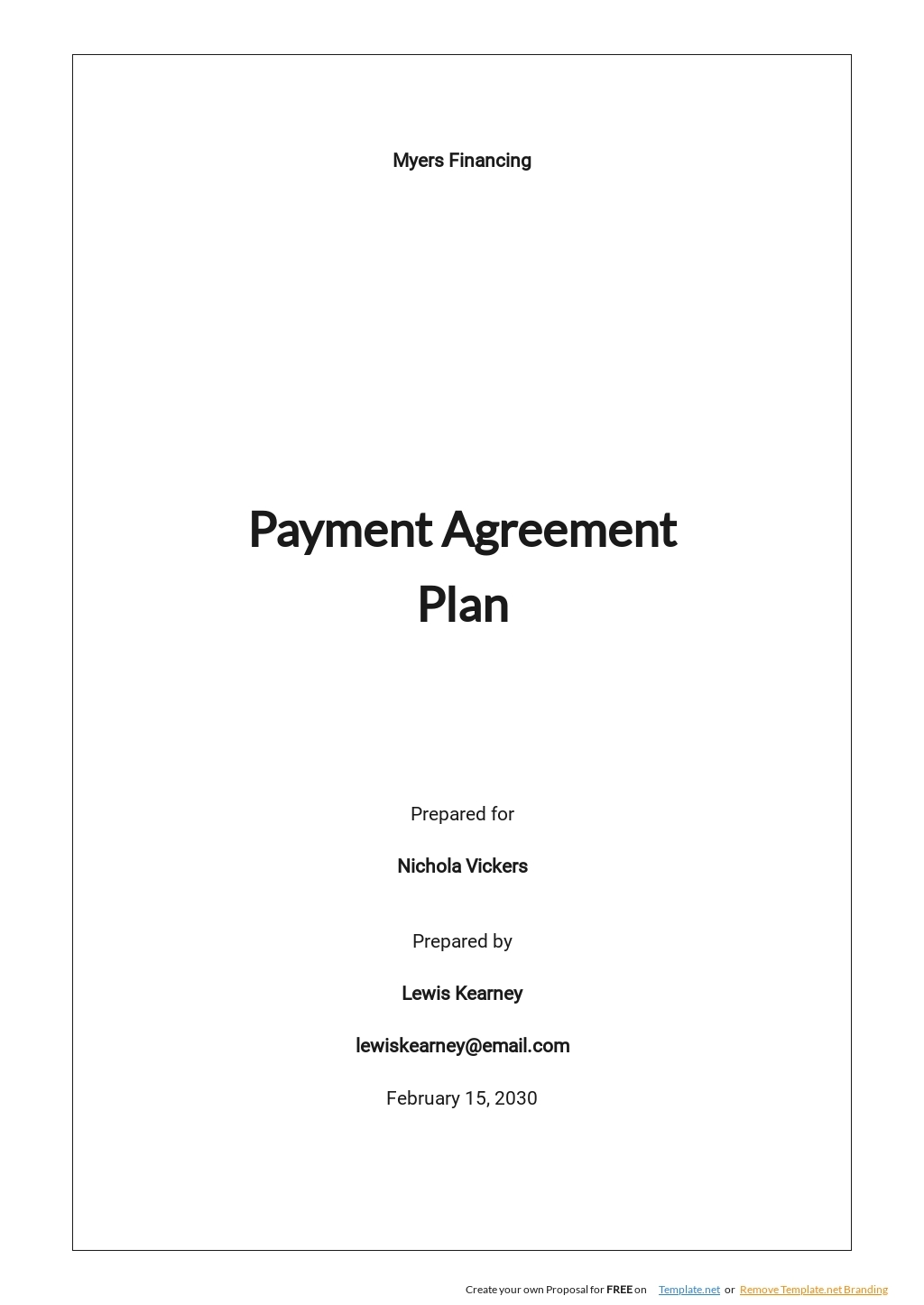 Car Payment Plan Agreement Template Google Docs Word Apple Pages 