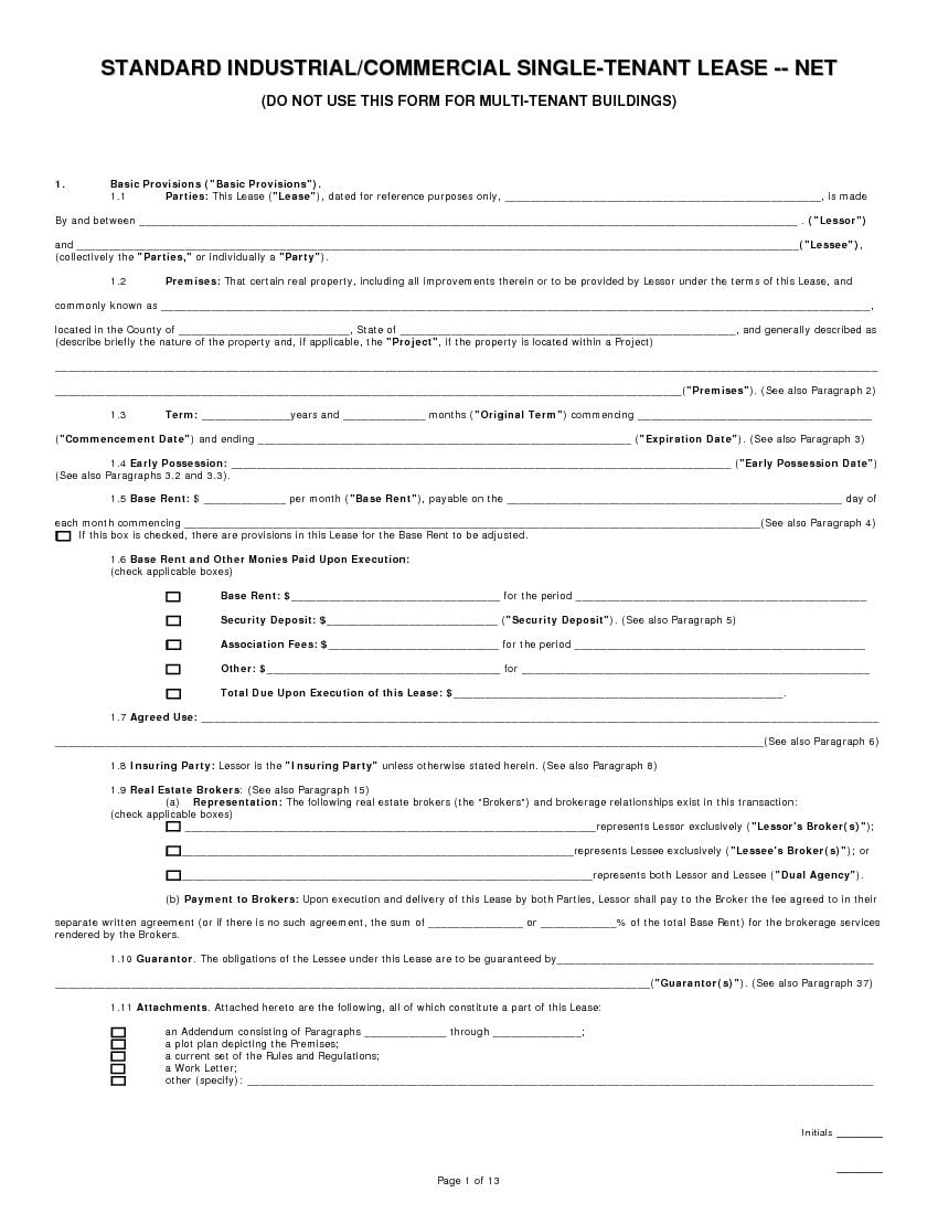 Download Free Arizona Commercial Lease Agreement Printable Lease 