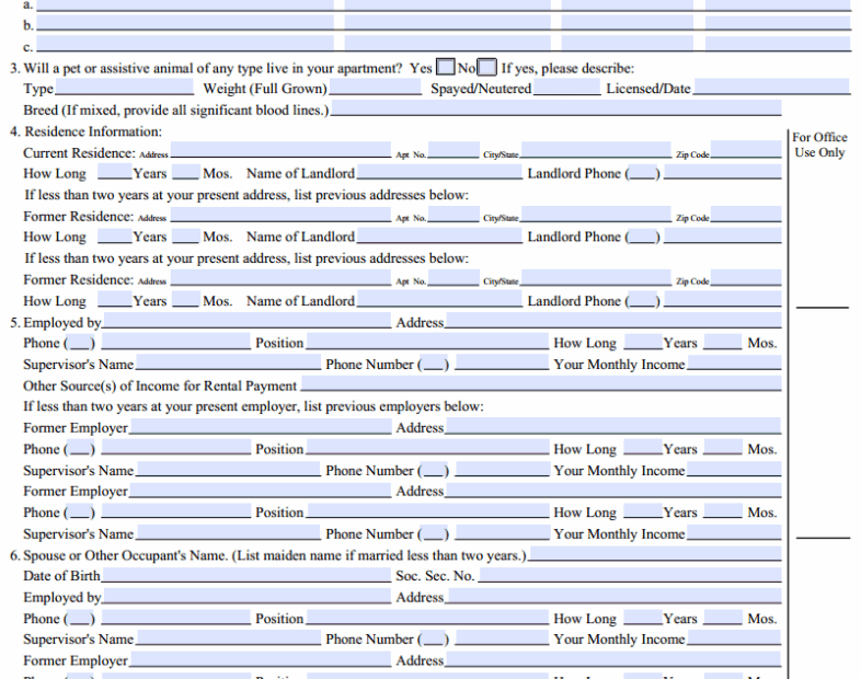 Download Free Arizona Rental Application Printable Lease Agreement