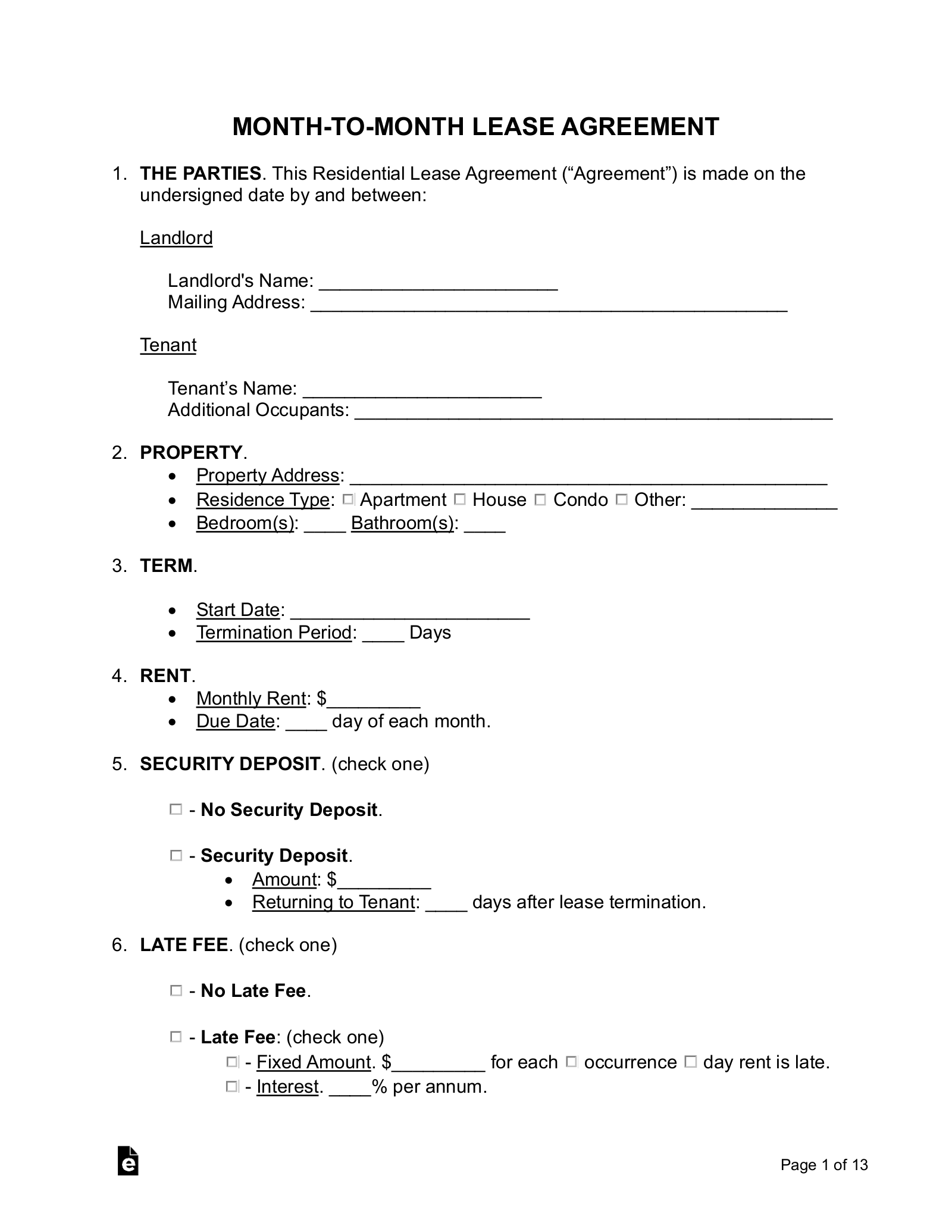 Downloadable Free Printable Basic Rental Agreement Free Printables Hub