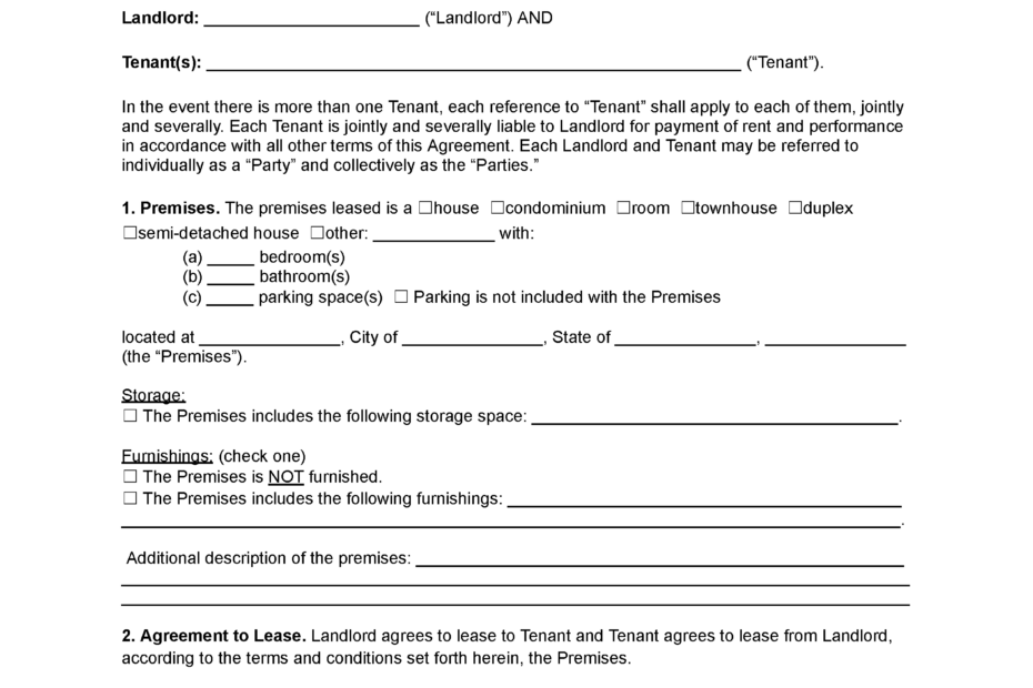 Family Member Printable Rental Agreement Template Printables Template