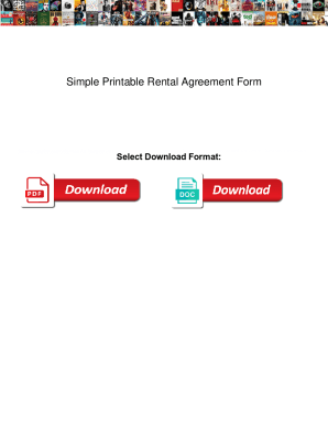 Fillable Online Simple Printable Rental Agreement Form Simple 