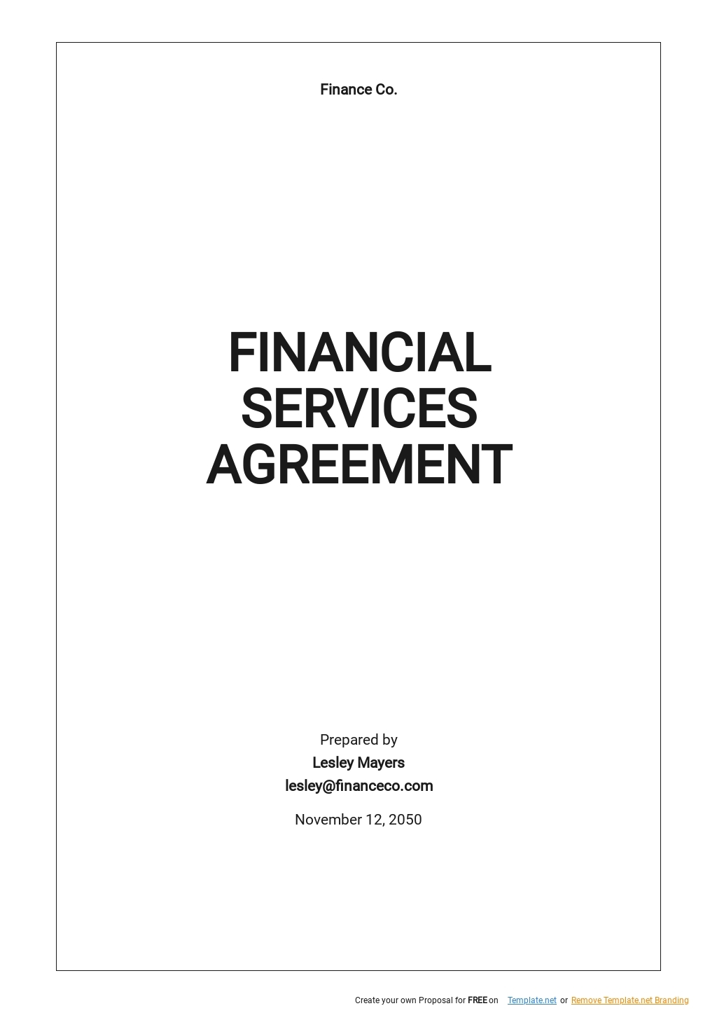 Financial Services Agreement Template Google Docs Word Apple Pages 