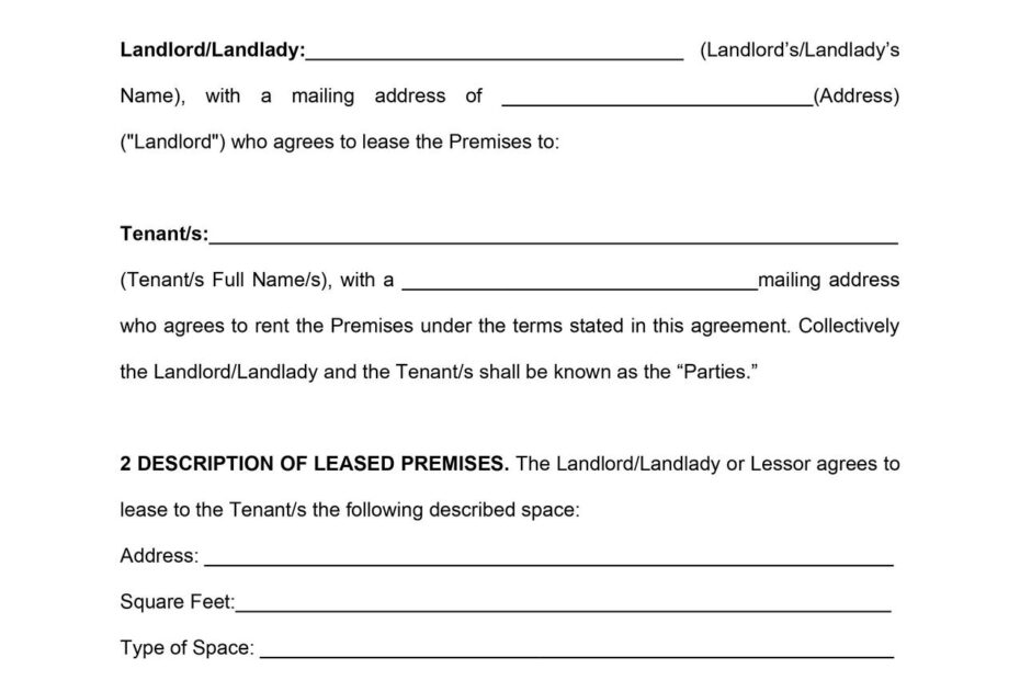 Florida Commercial Lease Agreement Template