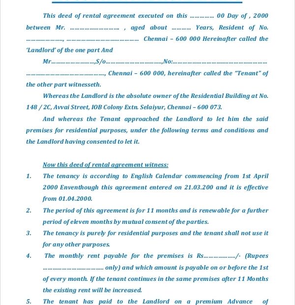 FREE 19 Sample House Rental Agreement Templates In PDF MS Word