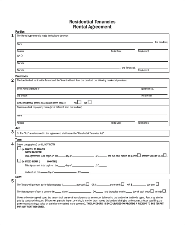 FREE 8 Sample Landlord Agreement Forms In PDF MS Word Printable Lease 