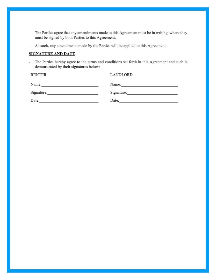 Free Basic Rental Agreement Template Worksheets Library