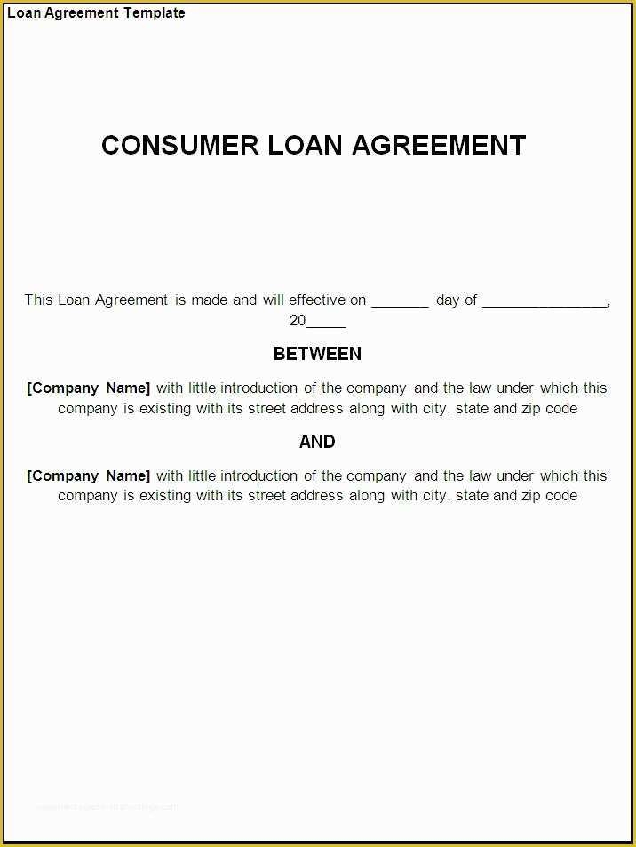 Free Car Loan Agreement Template Of Download Simple Loan Agreement 
