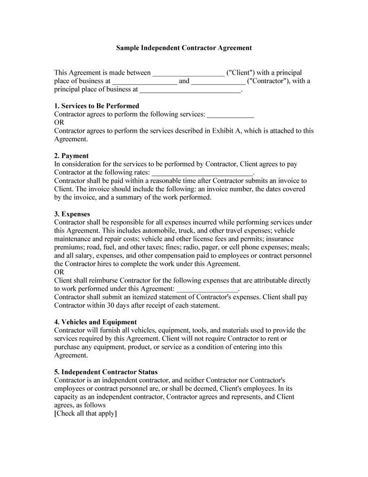 Free Contractor Agreement Template Best Templates Resources