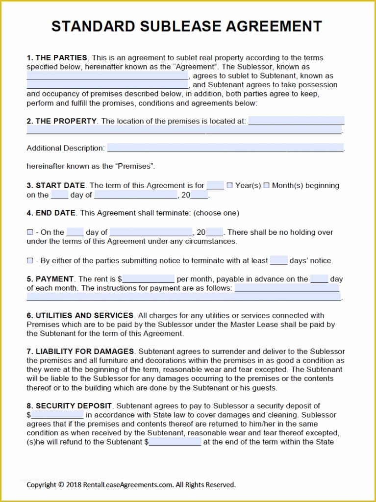 Free Lease Template Of Free Printable Rental Lease Agreement Templates 