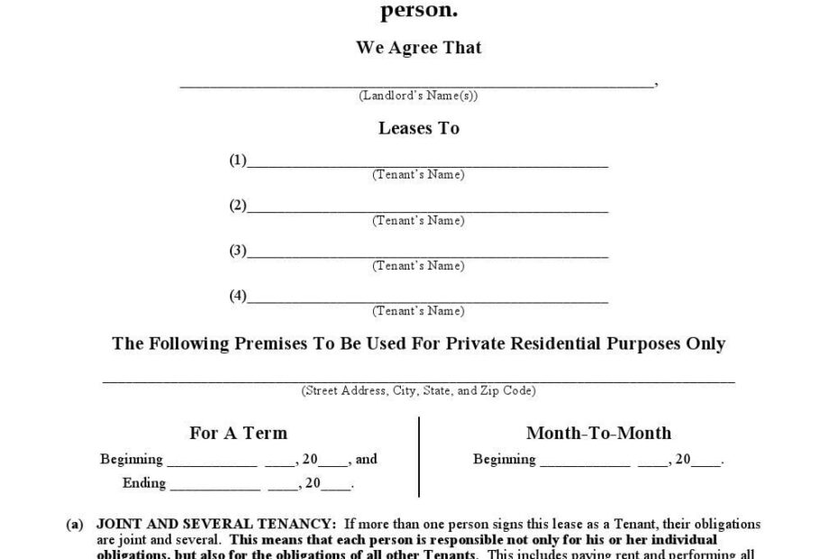 Free Michigan Printable Lease Agreement PDF Templates