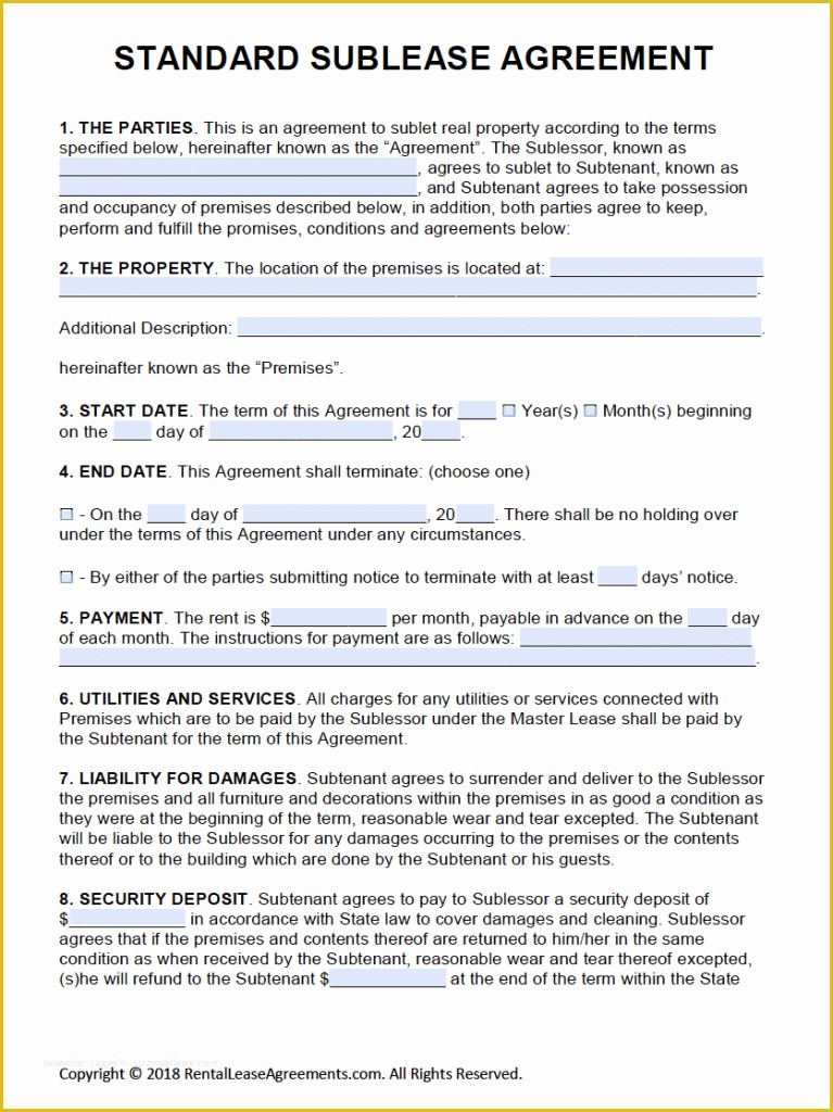 Free Nc Lease Agreement Template Of Free Printable Rental Lease 