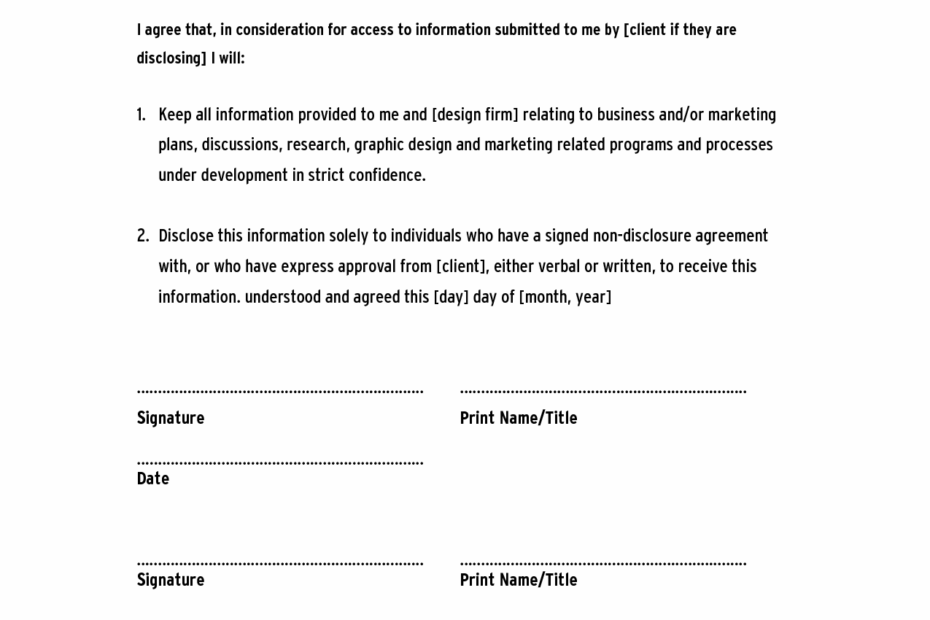 Free Patent Invention Non Disclosure Agreement Nda Pdf Word