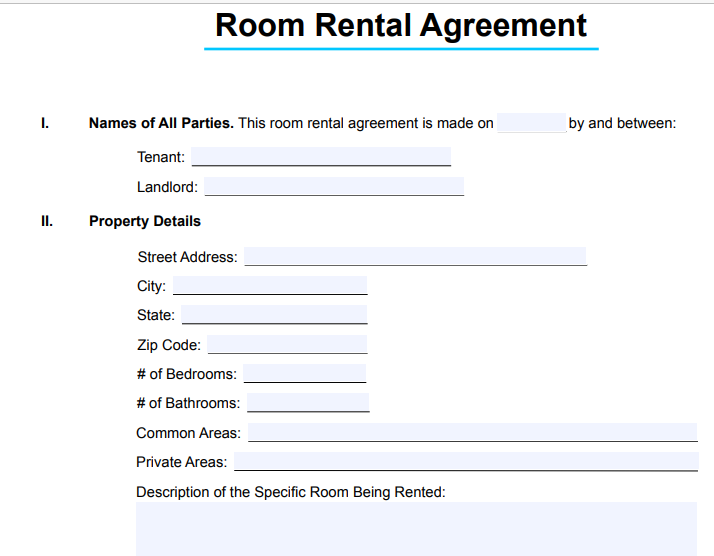 Free Printable Basic Room Rental Agreement Download Free Printable 