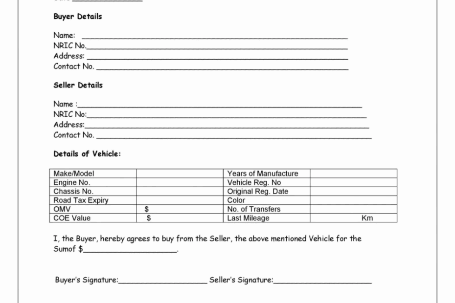 Free Printable Car Sale Agreement Template Printable Forms Free Online