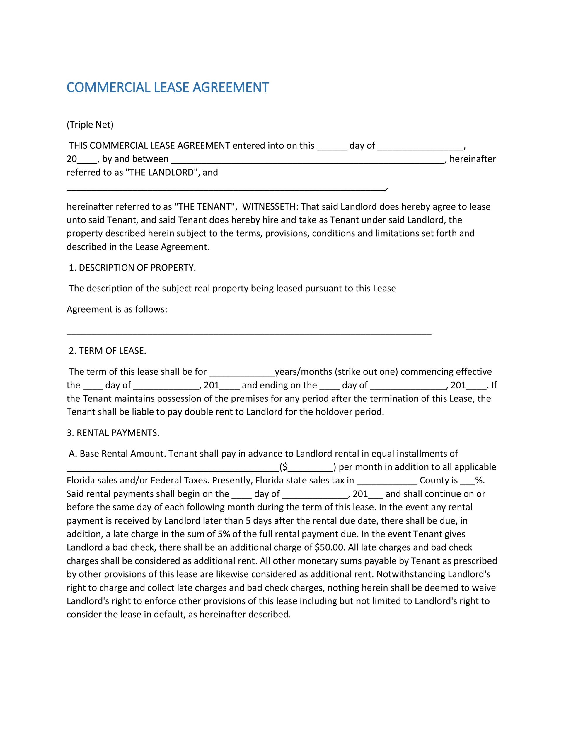 Free Printable Commercial Lease Agreement Template KAESG BLOG