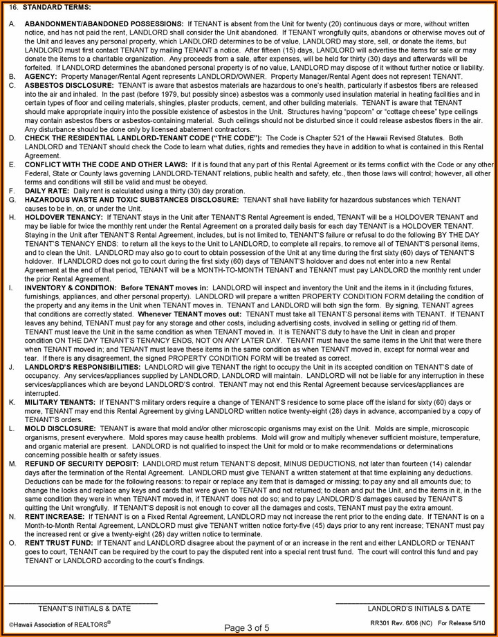 Free Printable Hawaii Rental Agreement Template Template 2 Resume 