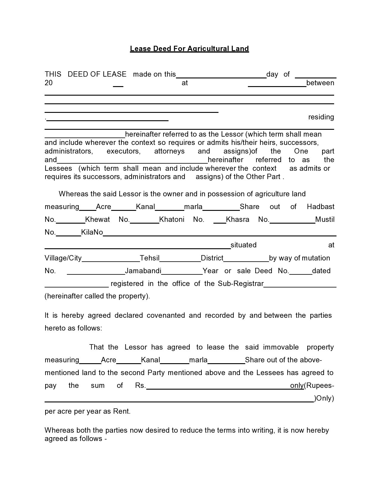 Free Printable Land Lease Agreement Printable Templates Free