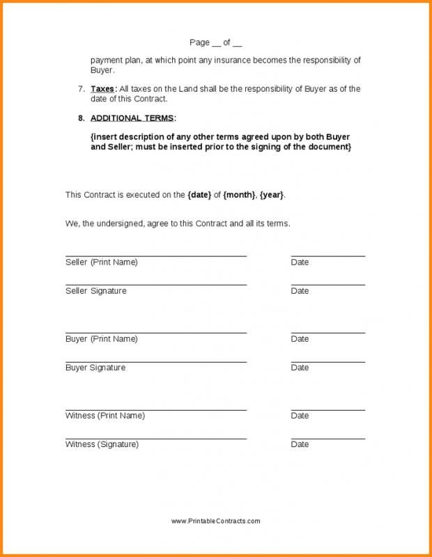 Free Printable Land Purchase Agreement