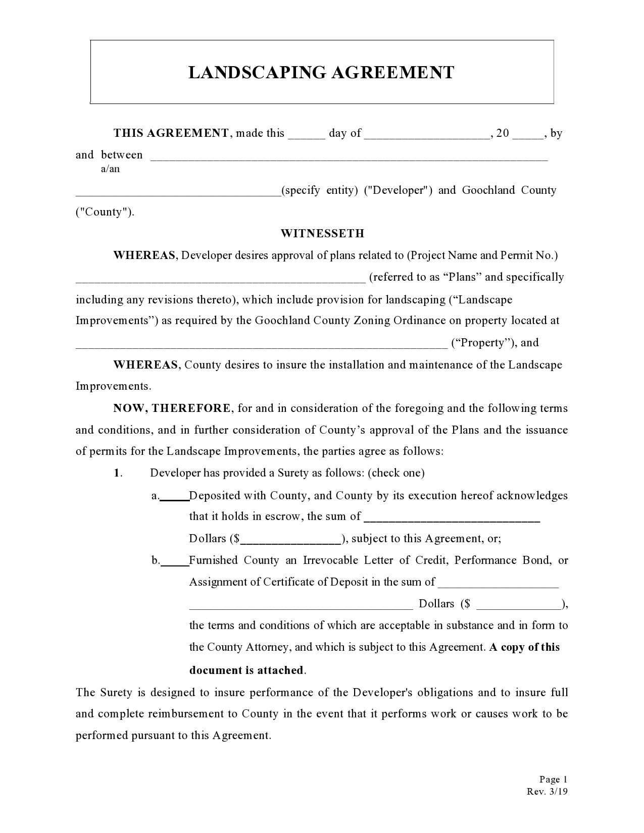 Free Printable Landscaping Contract Templates PDF Word 58 OFF