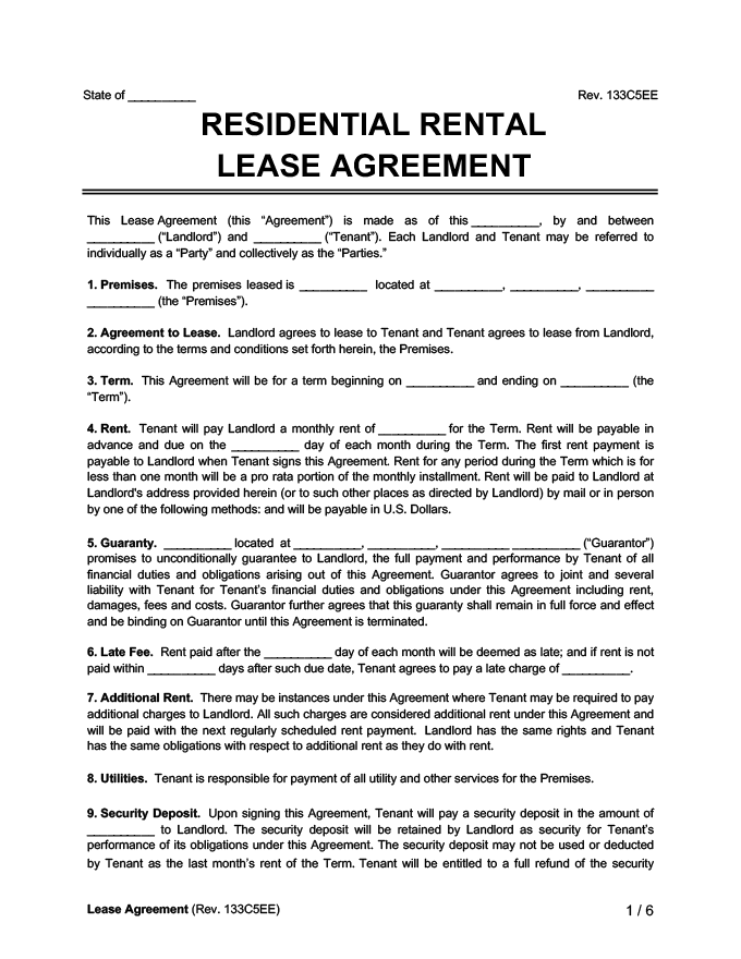 Free Printable Lease Agreement Forms Printable Forms Free Online