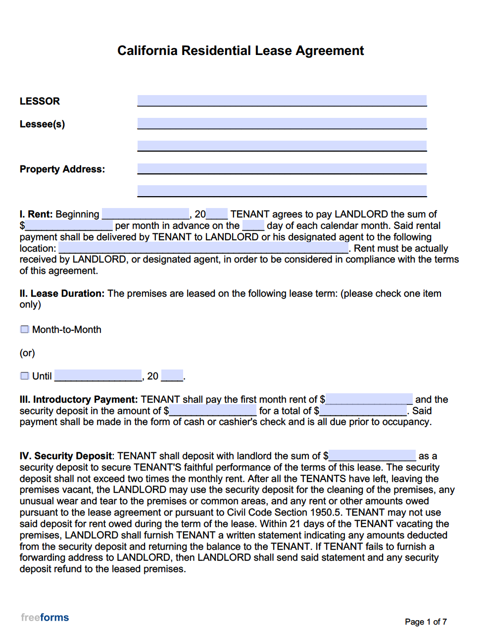 Free Printable Lease Agreement Template Download Free Printable Lease 