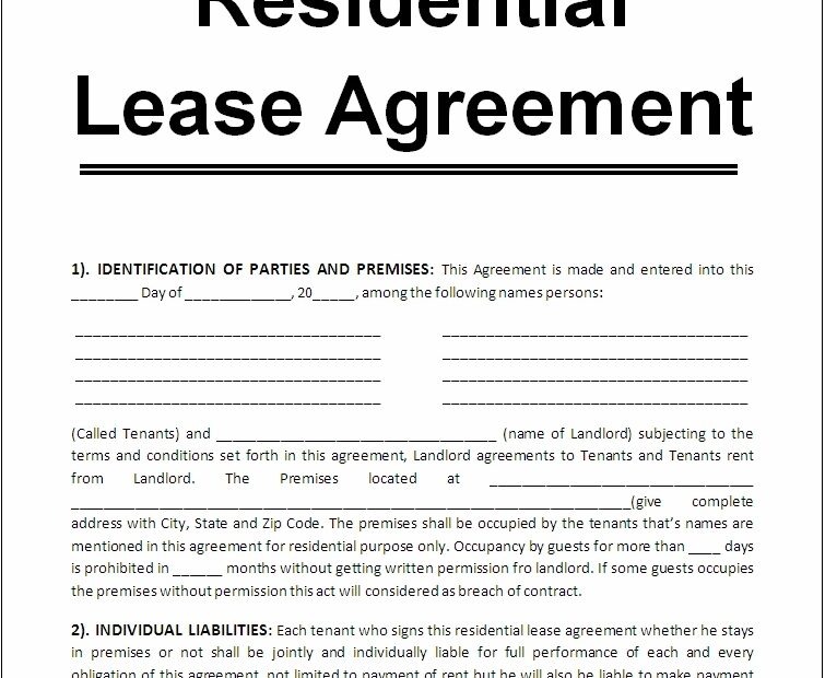 FREE Printable Lease Agreement Template Printable Lease Agreement
