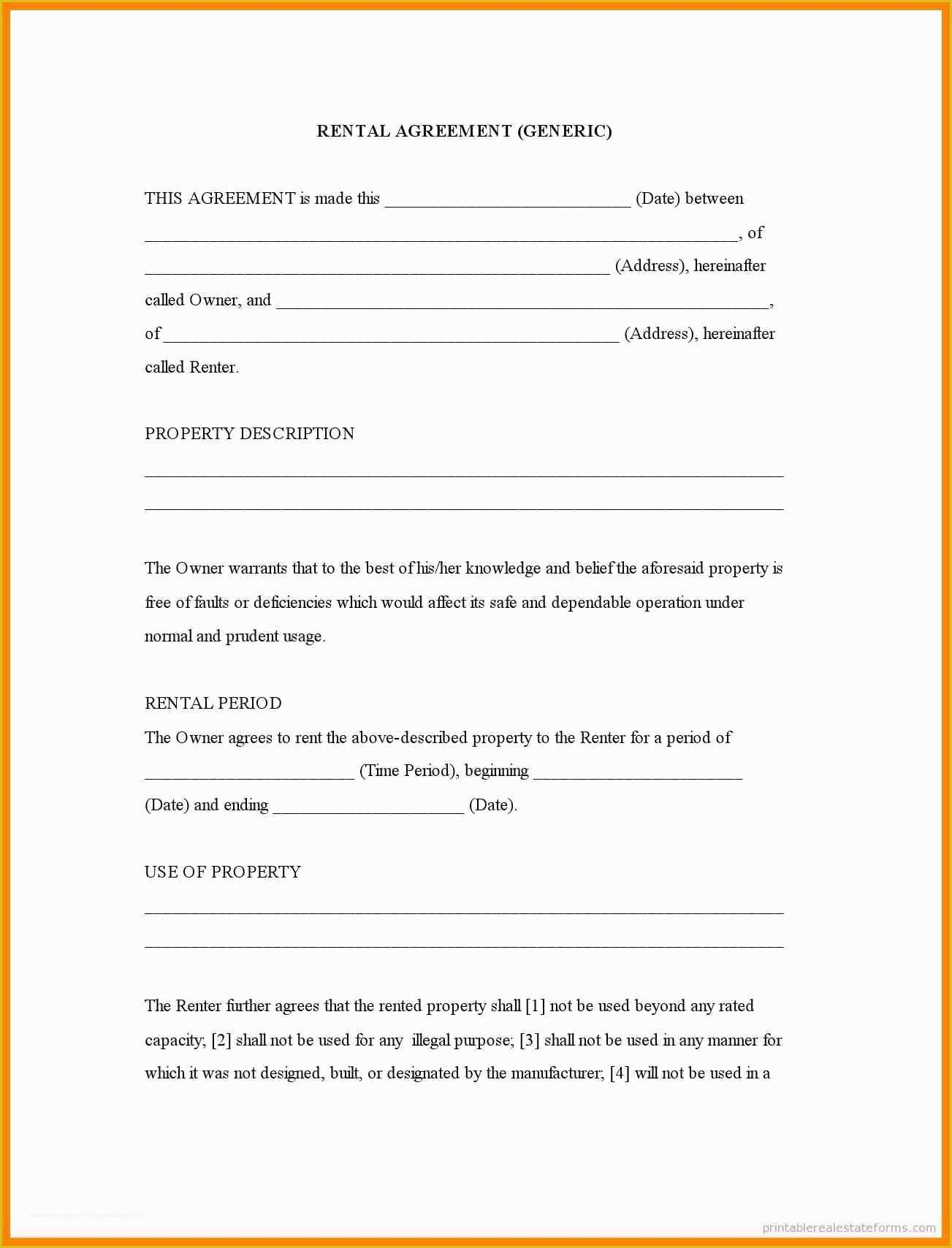 Free Printable Lease Template Of Printable Basic Lease Agreement Free 