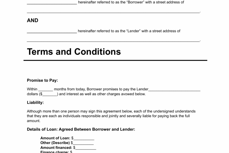 Free Printable Loan Agreement Form Free Printable