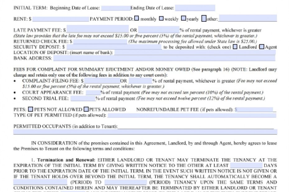 FREE Printable NC Lease Agreement Printable Lease Agreement