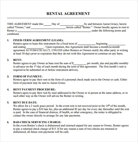 Free Printable Pdf Rental Agreement Forms Printable Forms Free Online
