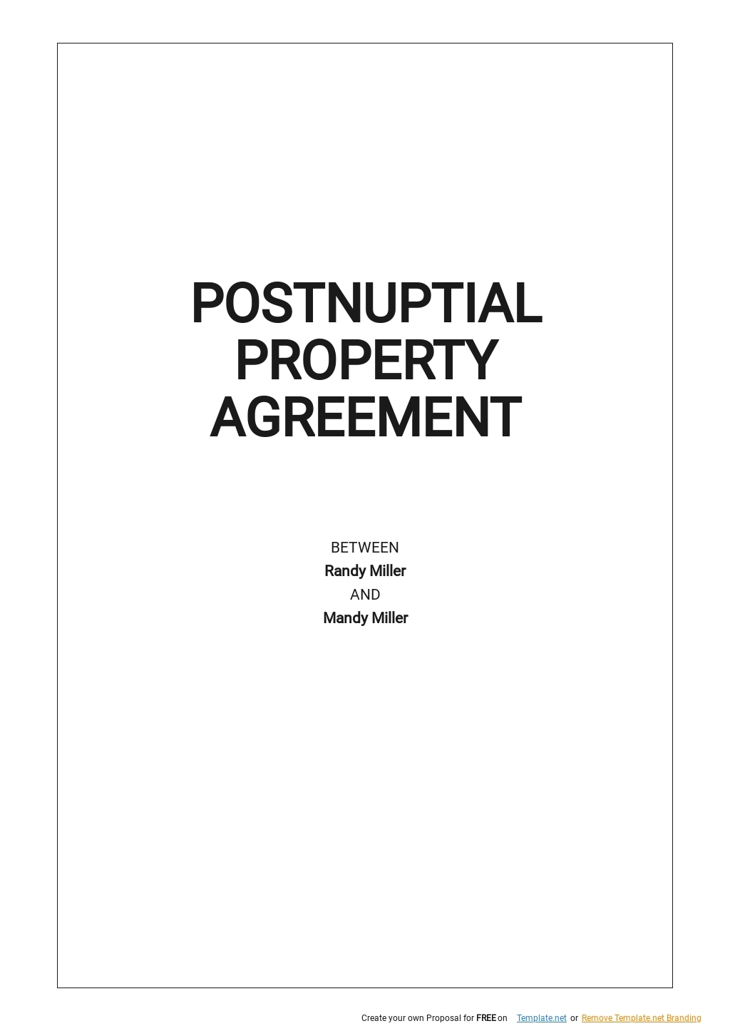 Free Printable Postnuptial Agreement Form Printable Forms Free Online