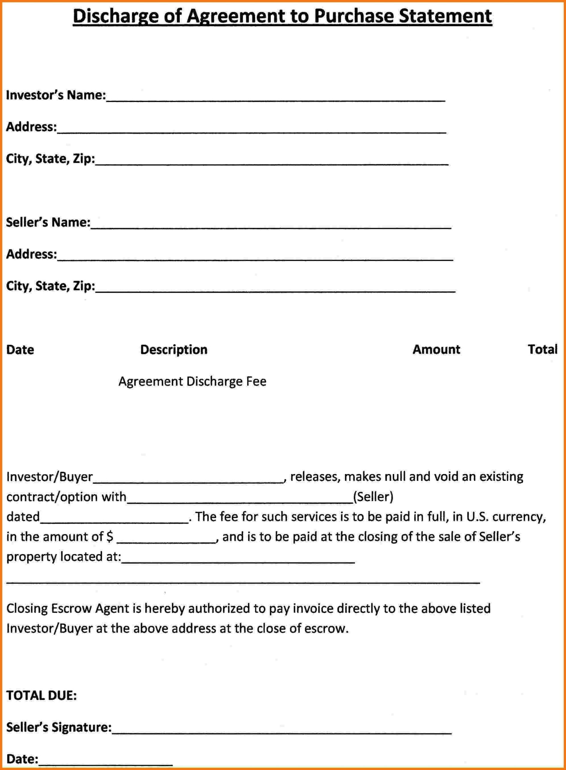 Free Printable Purchase Agreement Forms Free Printable
