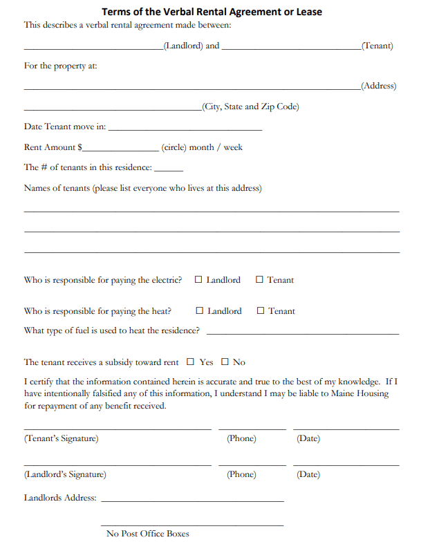 Free Printable Rental Agreement Washington State