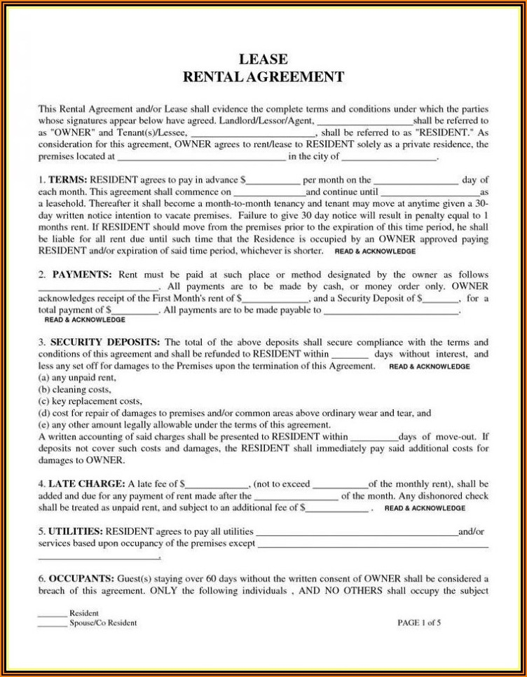 Free Printable Renters Agreement Form Form Resume Examples pv9w1MeV7A