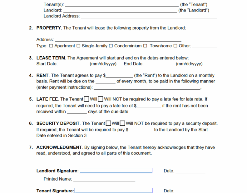 Free Printable Renters Agreement Free Printable Templates