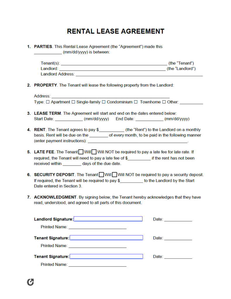 Free Printable Renters Agreement Free Printable Templates