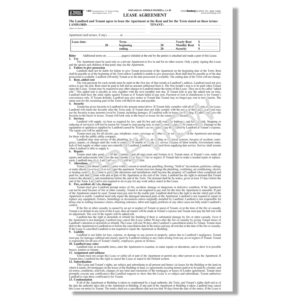 FREE Printable T 186 Lease Agreement Printable Lease Agreement