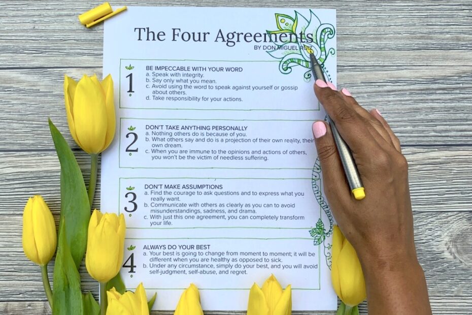 Free Printable The Four Agreements By Don Miguel Ruiz Islamimommy