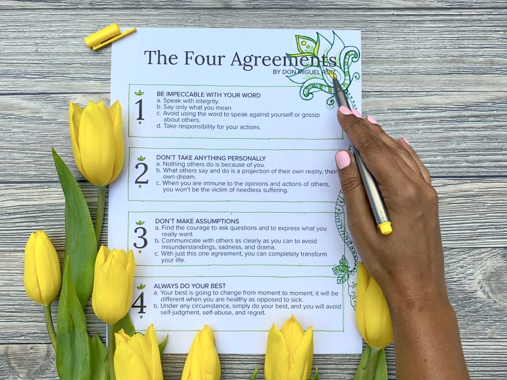 Free Printable The Four Agreements By Don Miguel Ruiz Islamimommy 