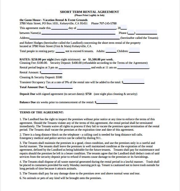 Free Printable Vacation Rental Agreement Printable Forms Free Online